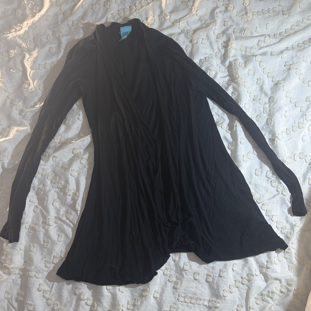 Black Pointed Cardigan sheer long sleeve HIP